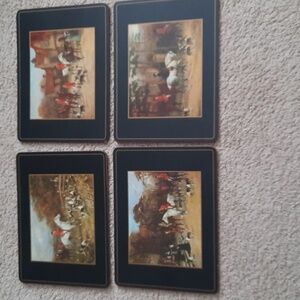ViNTAGE Set of 4 Pimpernel Tally Ho Hunt Scene Placemats